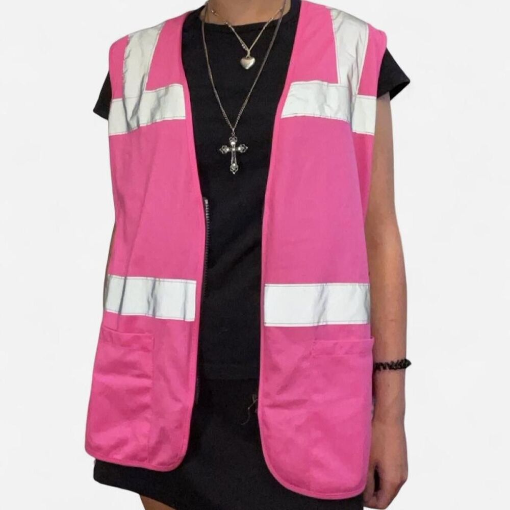 Unbranded Women's Pink and Grey Gilet